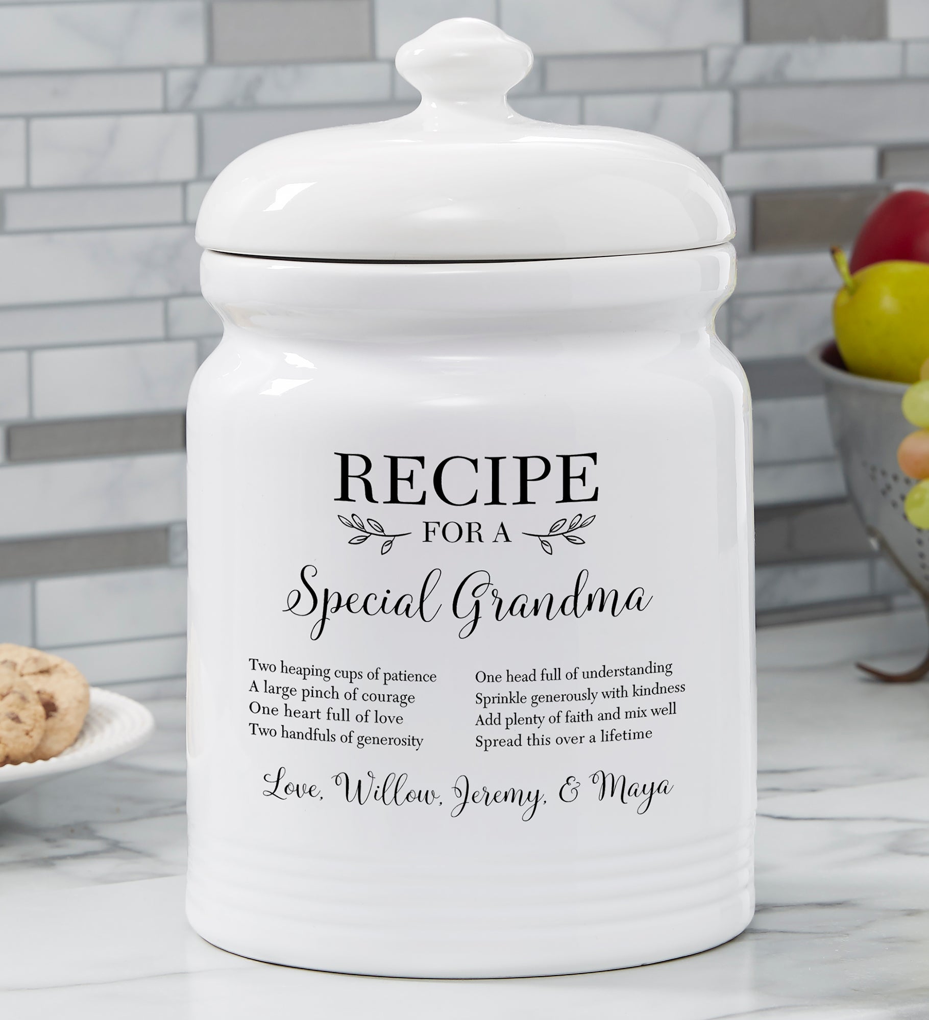 Recipe For a Special Grandma Personalized Cookie Jar